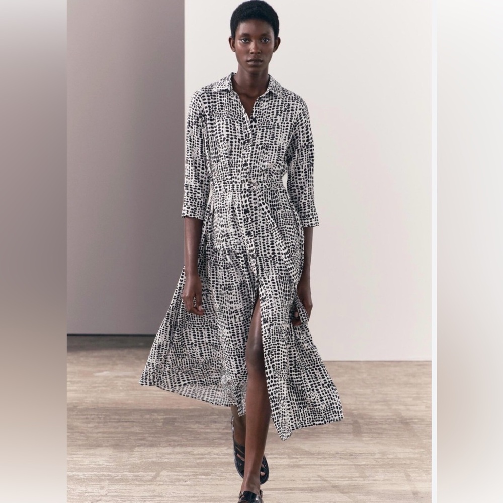 Zara Long Sleeve Belted Dress